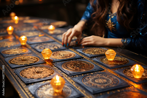 a close up hands drawing the tarot cards from the deck