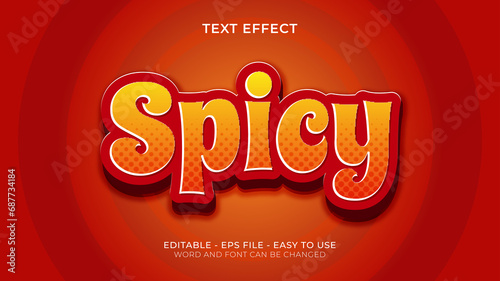 Spicy text effect in red color