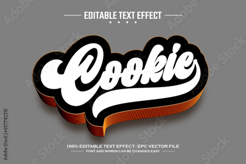 Cookie 3D editable text effect template
