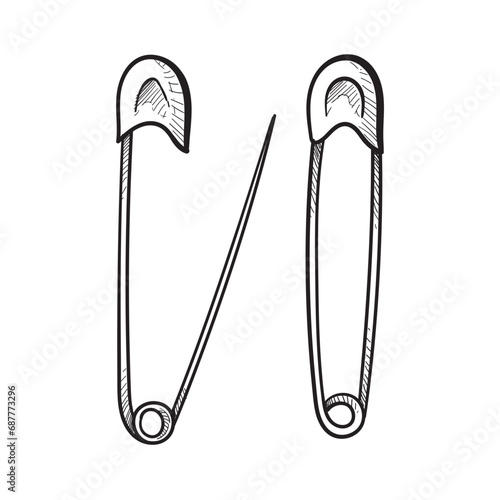 safety pin handdrawn illustration