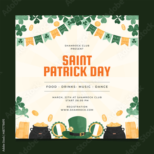 St. Patrick Invitation Poster Template