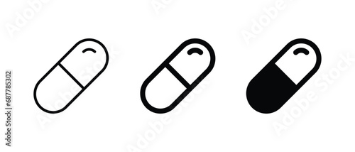 Capsule icon set vector illustration for web, ui, and mobile apps