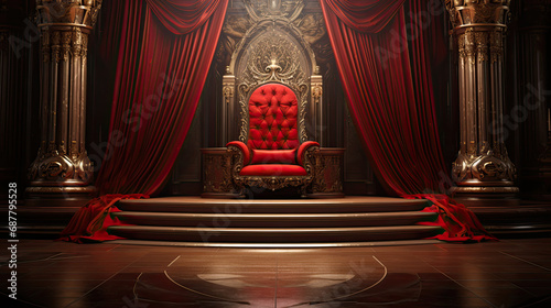 red throne at the majestic throne room