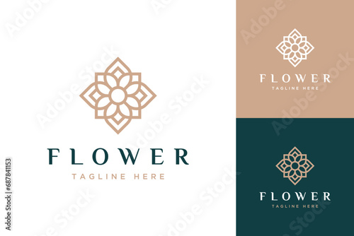 unique luxury flower design logo