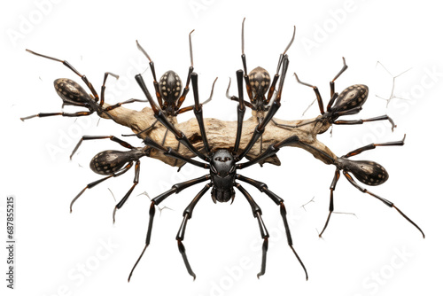 Animal Silent Spinner Latrodectus Resting Above on a White or Clear Surface PNG Transparent Background