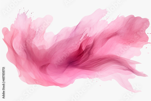 Artistic Radiance: Isolated Transparent Background with Pink Watercolor Brush Strokes