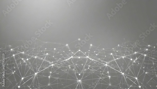 abstract plexus on gray background connection glowing lines and dots illustration for design advertising technology medical chemical science business technology concept 3d rendering