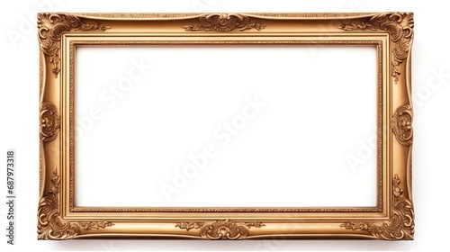 Antique Picture Frame Isolated on the White Background 