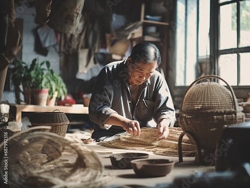 Chinese people make Traditional craft creativity and handmade concept