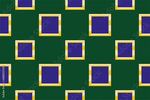 golden pattern on a green background,beautiful patterns of squares