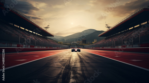 defocused blurred motion of a racing car