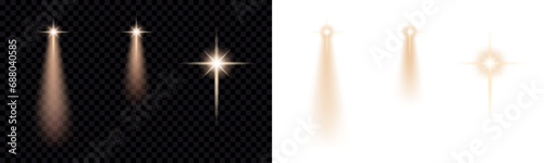 Star light, christmas star, isolated over transparent illustration