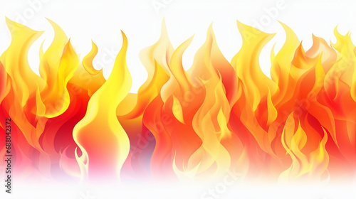 Vibrant Horizontal Fire Seamless Background: Creative Abstract Design with Red and Orange Flames - Illustration for Dynamic Wallpaper and Fiery Concept Art.