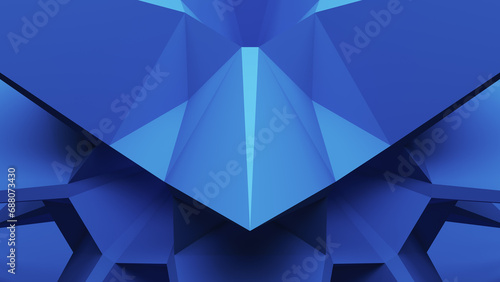 Abstract blue backgrounds lines triangle shapes structure geometrical tetra patterns 3d illustration render digital rendering