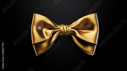 gold bow on black background