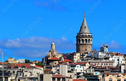 Istanbul, Türkiye view of the old city and Galata Tower