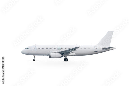 White passenger plane isolated