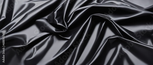 Black plastic crumpled oilcloth.