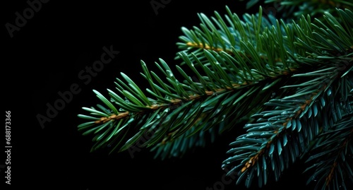swiss fir christmas tree isolated on dark background christmas tree