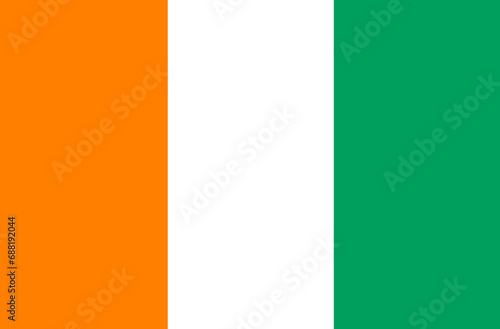 Cote d'Ivoire flag on fabric surface. Ivory Coast national flag