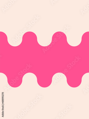 Pink and beige wavy background of pastel color shades. Seamless repeating vector pattern.