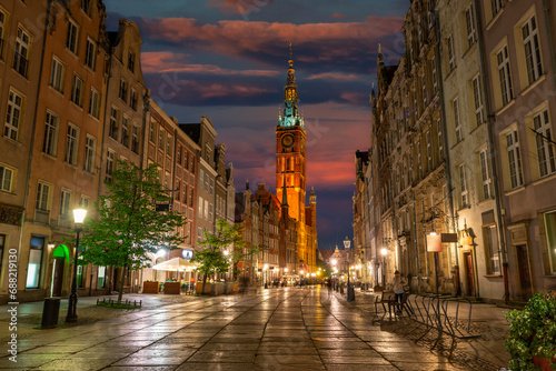 Long street in Gdansk