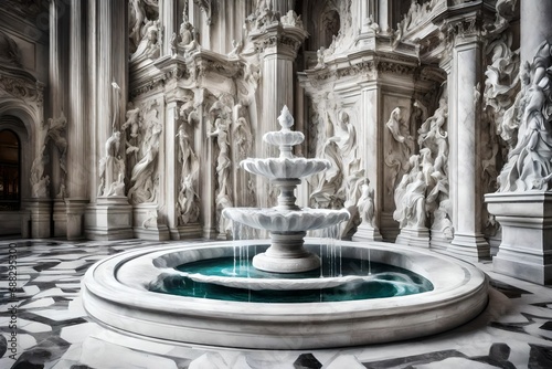 dispeller of darkness as a white and silver marble fountain overflowing with infinite wisdom-