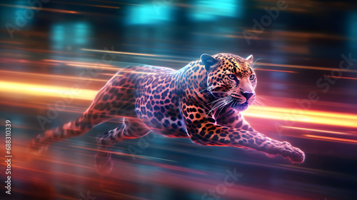 Leopards run at high speed