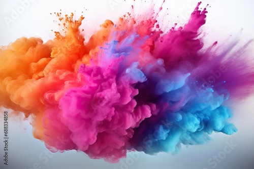 exploding powder color motion background Freeze white splatted multicolored abstract colours splash explosion dust isolated particle smoke holi pigment explode glow burst