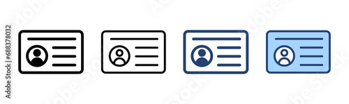 License icon vector. ID card icon. driver license, staff identification card