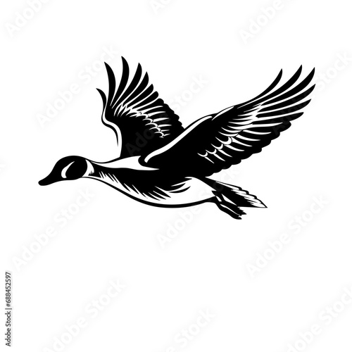 Flying Geese Logo Monochrome Design Style