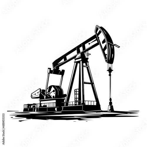 Oil Well Style Logo Monochrome Design Style