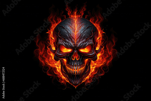 skull in fire background