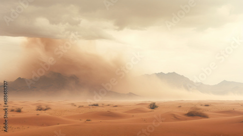 Desert Dust Storm Across the Desert