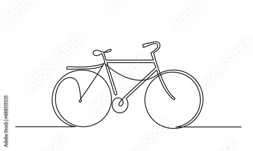 Art of bicycle.continuous line drawing of a bicycle. cycling with a Healthy lifestyle. single-line art of a classic bicycle isolated on a white background. 