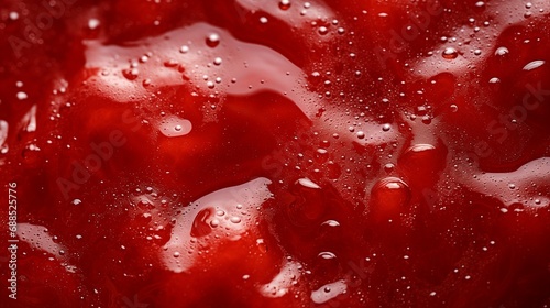 Texture: homogeneous mass of strawberries jam, flat top view