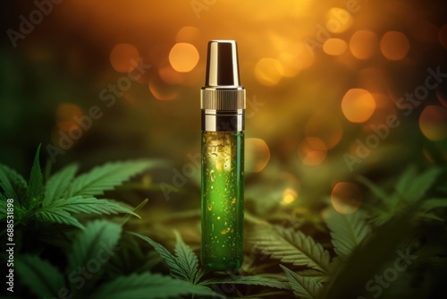 CBD Vape: Cannabis Concentrates and Vape Juices in Weed Vape Pens for THC Oil. Simple Electronic Device for CBD Vape Oils