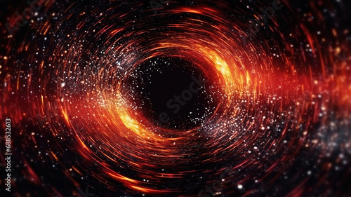 Glitter abstract wormhole, Space travel, Fantasy circle portal, Bokeh light glitz, Starry night