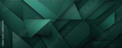 Dark green abstract in wide banner shape. polygon elegant or frame background. copy space for text.