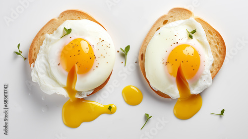 Delicious healthy and nutritious breakfast poached egg bread pictures 