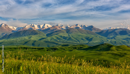 A picturesque plateau in the Trans-Ili Alatau mountains in the vicinity of the Kazakh city of Almaty 