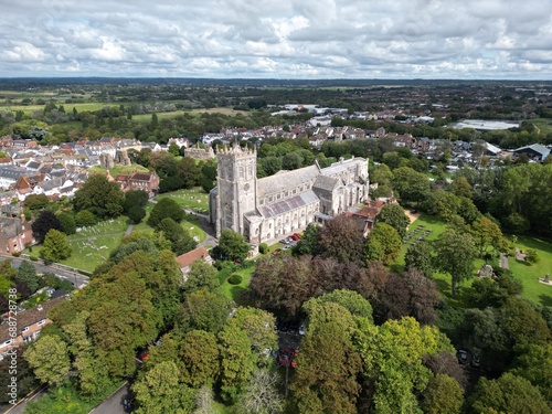 Christchurch Priory Dorset UK drone,aerial