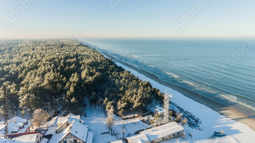 Sztutowo, Kąty Rybackie plaża zimą