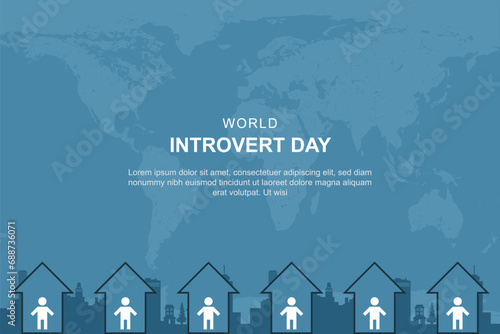 World Introvert Day background.