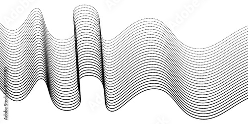 Technology abstract lines on white background. Undulate Grey Wave Swirl, frequency sound wave, twisted curve lines with blend effect abstract vektor colorful modern