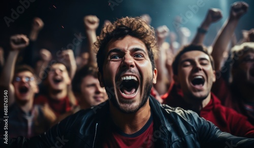 Captivating Moment of Sports Fans Cheering Generative AI