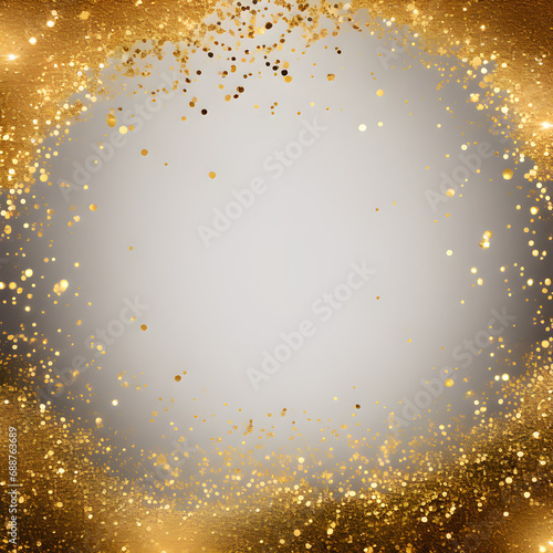 Moldura círculo de glitter dourado
