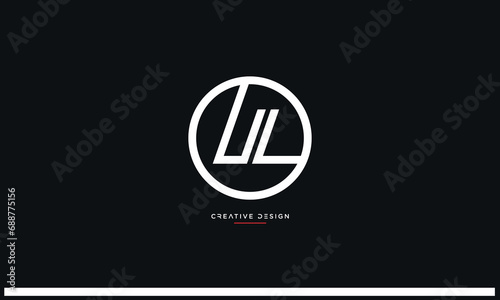 UL or LU Alphabet letters logo monogram