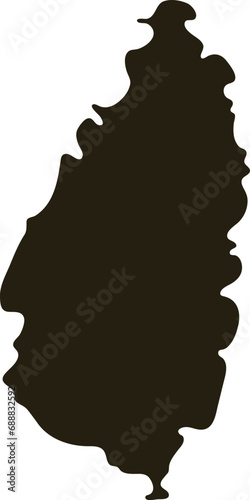 Map of Saint Lucia. Solid black map vector illustration