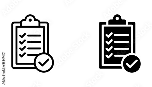 Clipboard icon vector. Task line icon symbol vector illustration on white background
